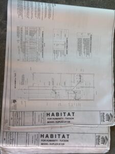 These are the construction plans of the duplexes I toured. I've already started working on my plan!