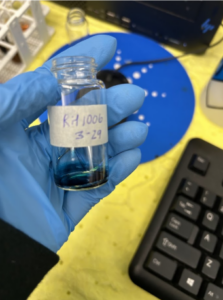Fluorescent Cyanine Dye after first round of purification