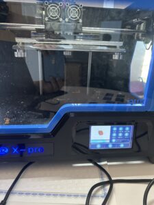 Picture of the Qidi X-Pro 3D printer failing a test to see if it will print anything.